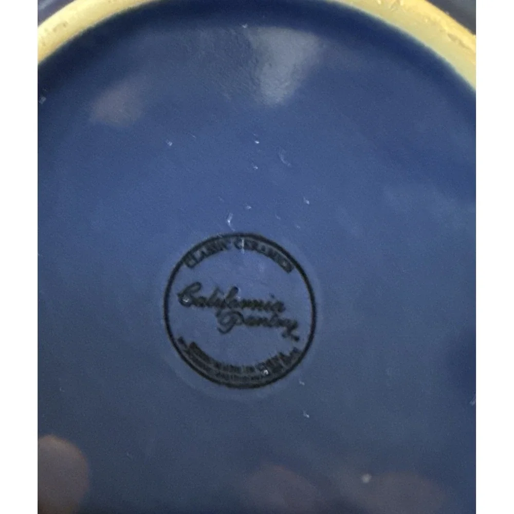 California Pantry Classic‎ Ceramics Square Blue Plate Embossed Trinket Dish